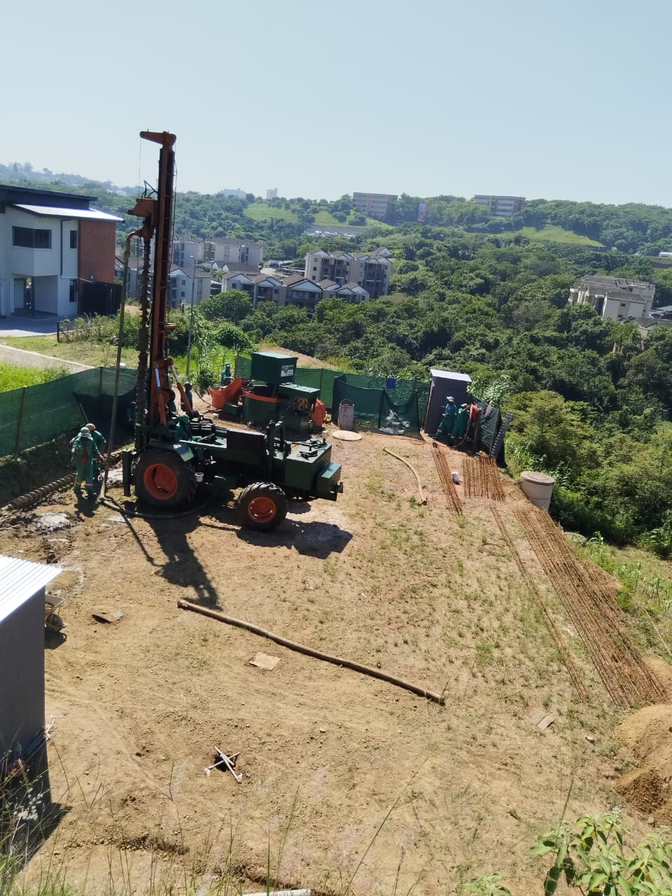 Machinery preparing the building site